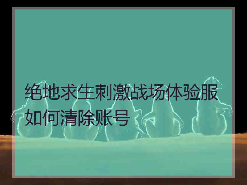 绝地求生刺激战场体验服如何清除账号