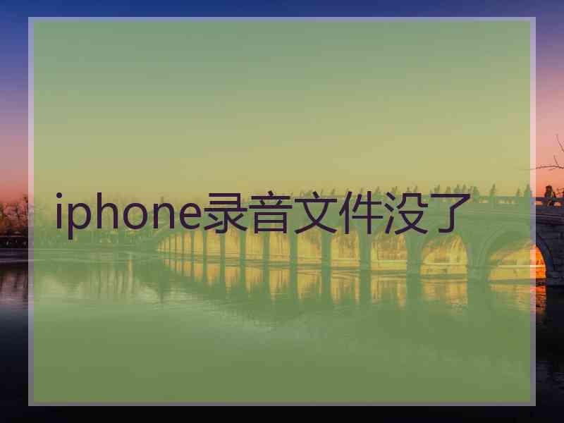 iphone录音文件没了