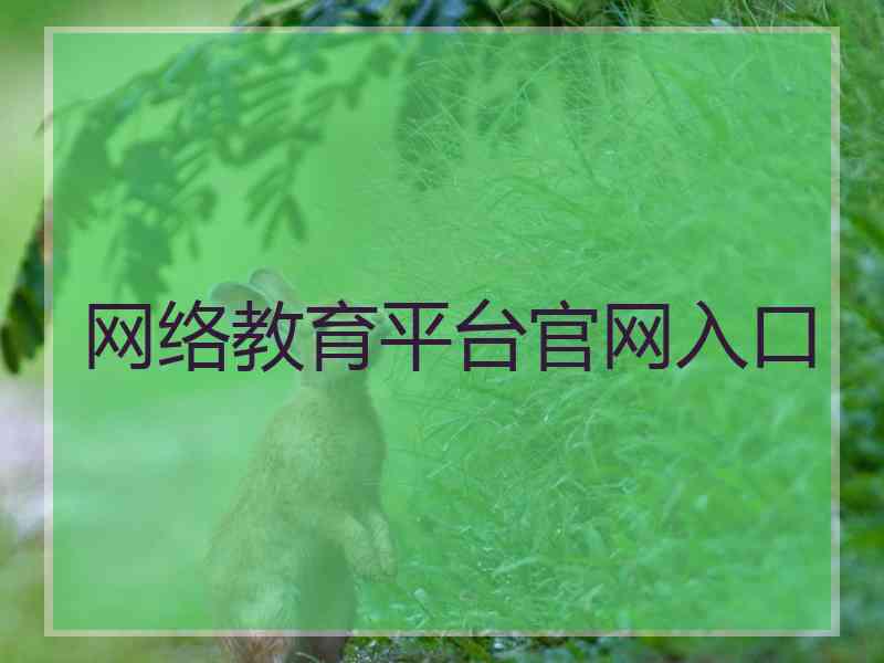 网络教育平台官网入口