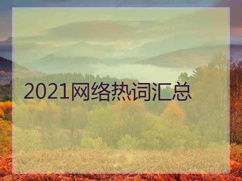 2021网络热词汇总