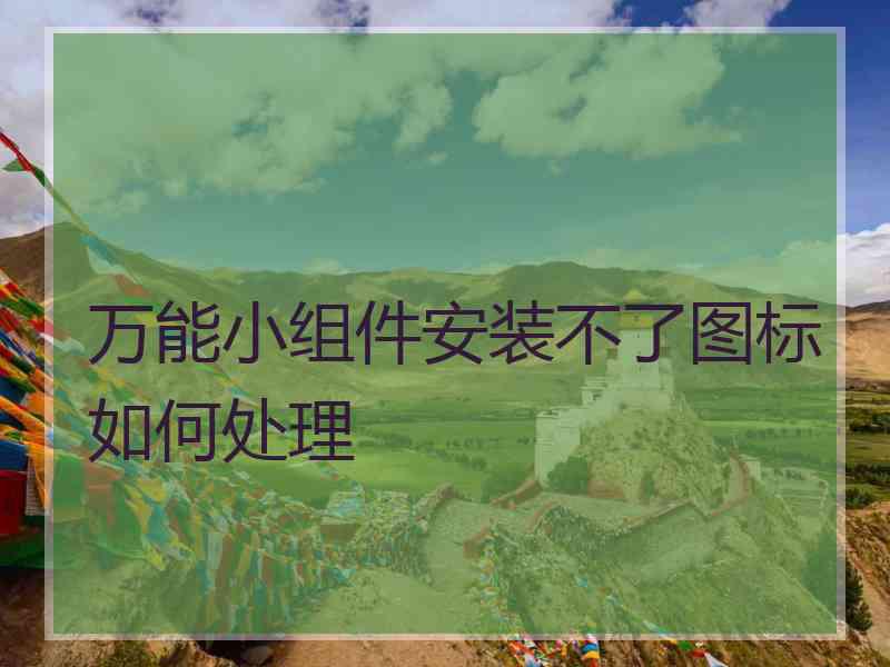 万能小组件安装不了图标如何处理