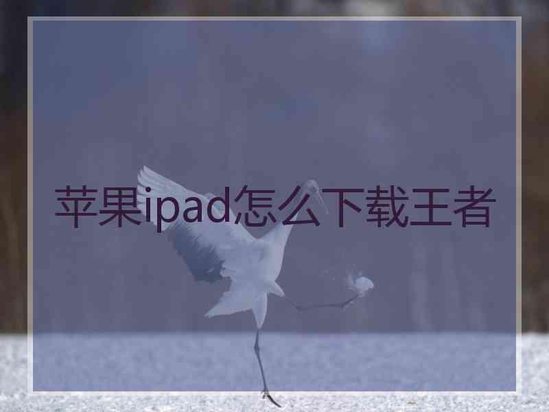 苹果ipad怎么下载王者