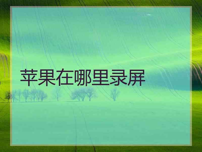 苹果在哪里录屏