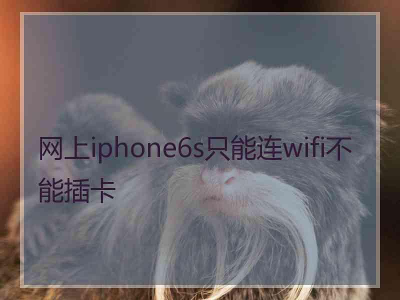 网上iphone6s只能连wifi不能插卡