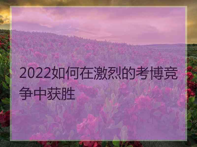 2022如何在激烈的考博竞争中获胜