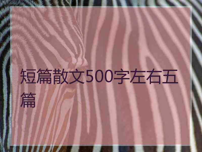 短篇散文500字左右五篇