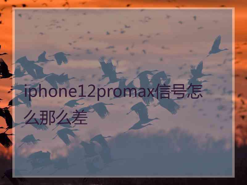 iphone12promax信号怎么那么差