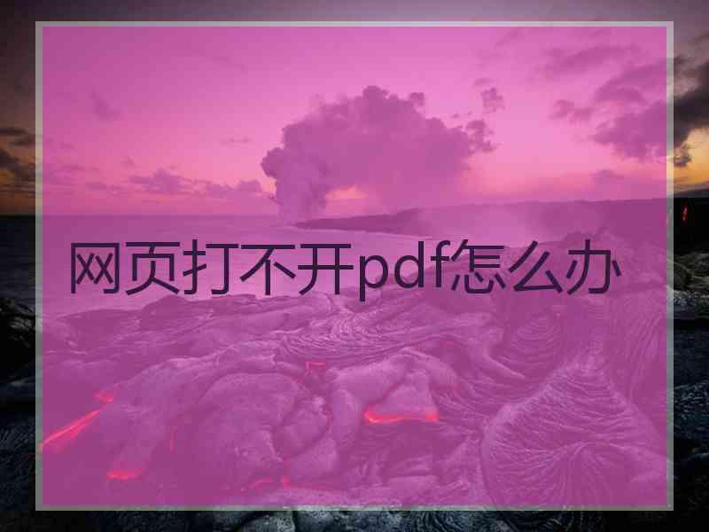 网页打不开pdf怎么办