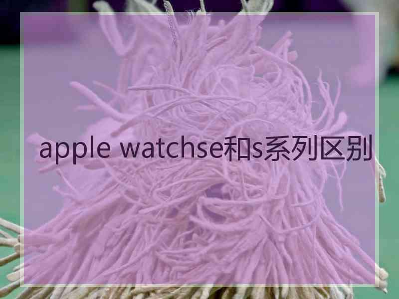 apple watchse和s系列区别