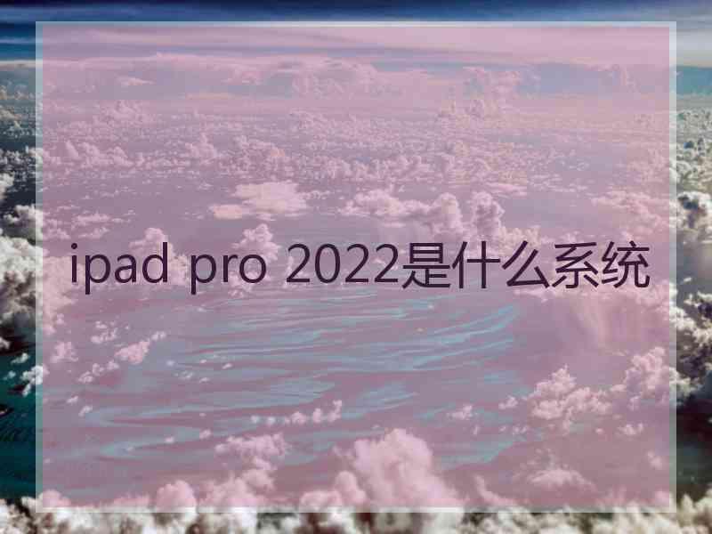 ipad pro 2022是什么系统