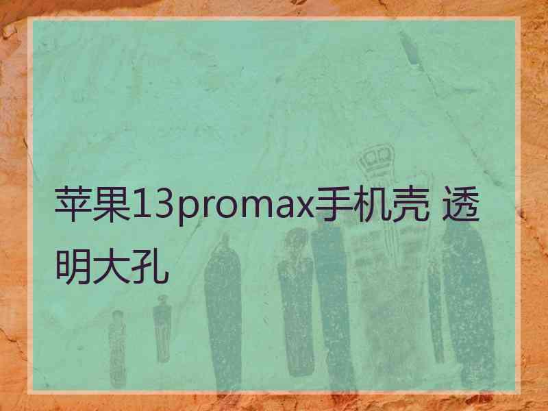 苹果13promax手机壳 透明大孔