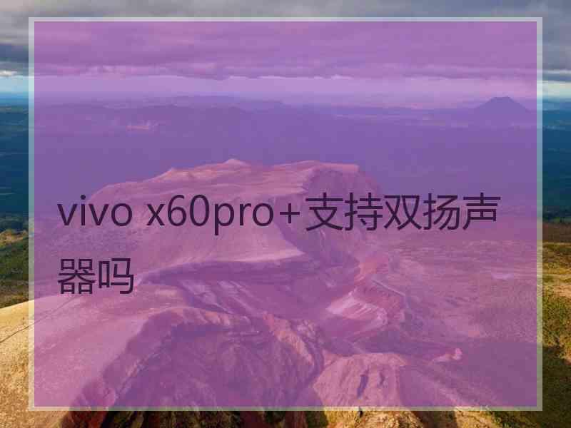 vivo x60pro+支持双扬声器吗