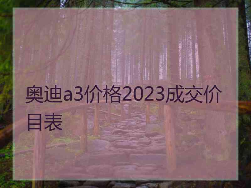 奥迪a3价格2023成交价目表