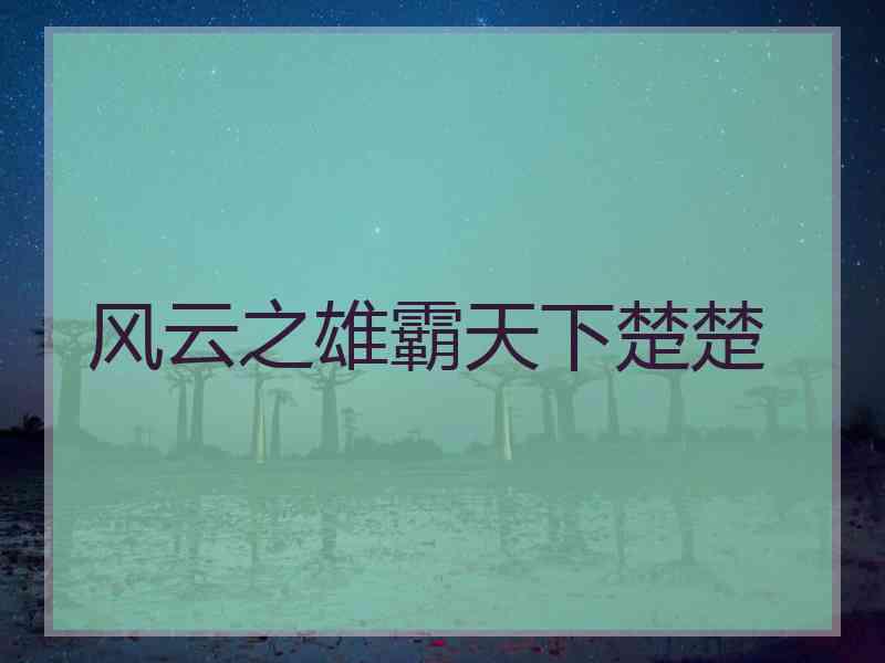 风云之雄霸天下楚楚