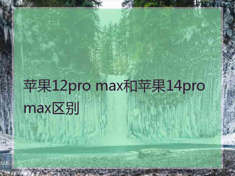 苹果12pro max和苹果14promax区别