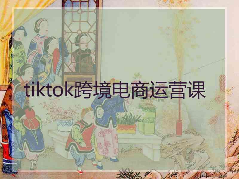 tiktok跨境电商运营课