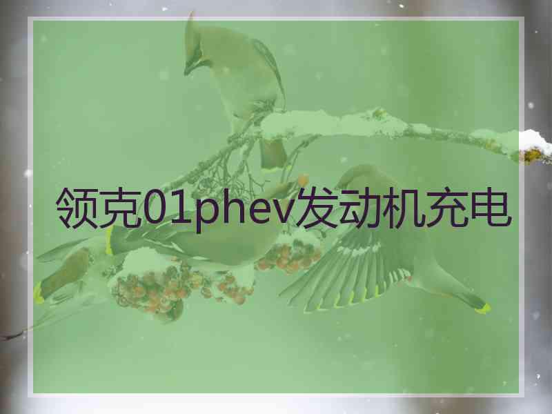 领克01phev发动机充电