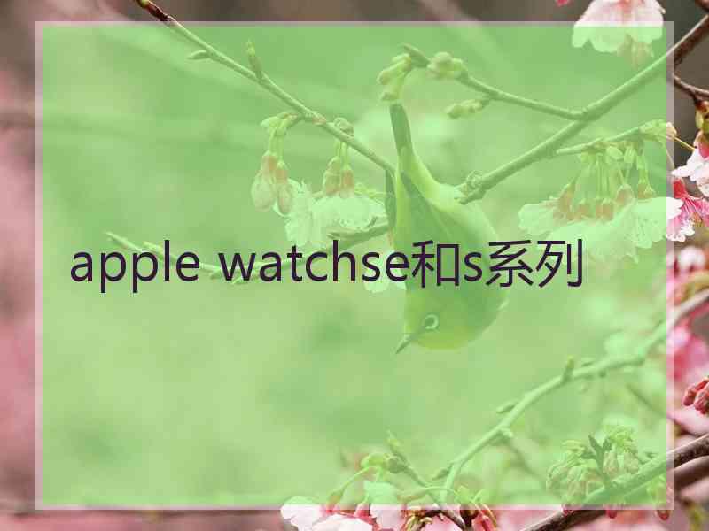 apple watchse和s系列