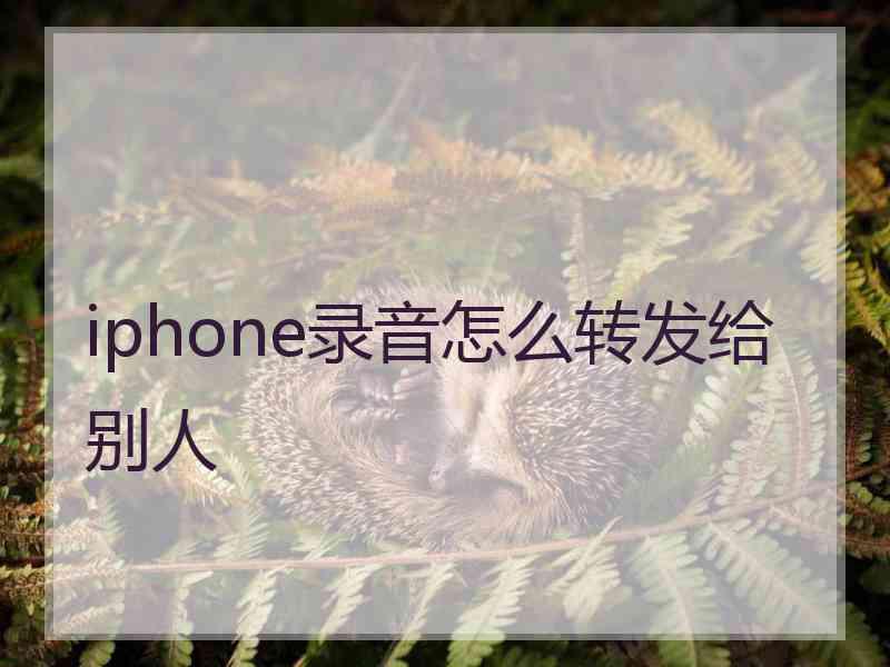 iphone录音怎么转发给别人