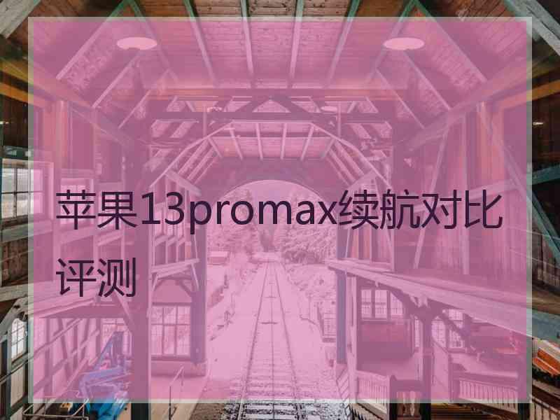 苹果13promax续航对比评测