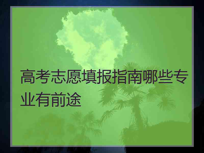 高考志愿填报指南哪些专业有前途