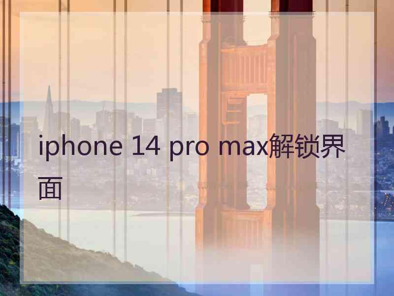 iphone 14 pro max解锁界面