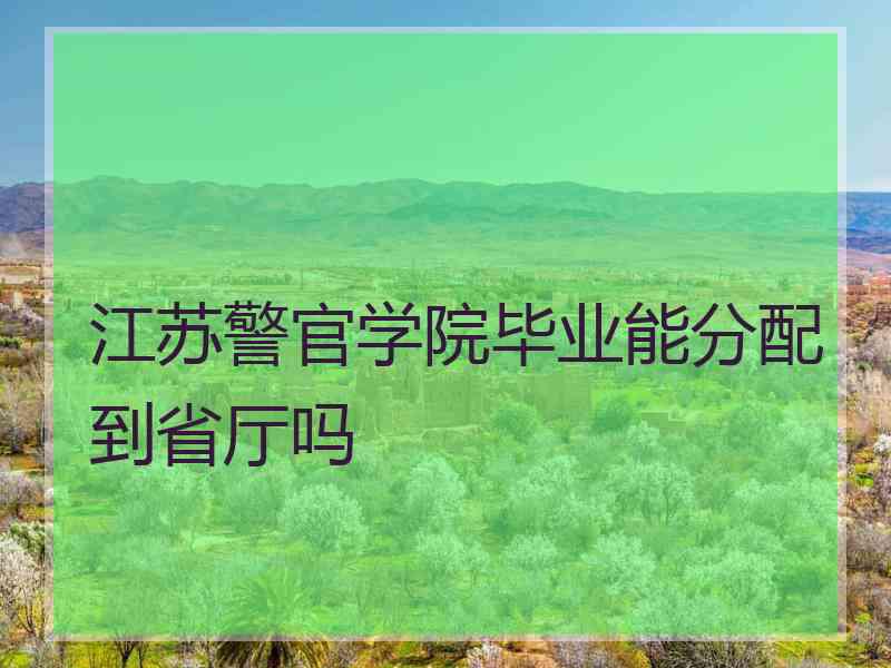 江苏警官学院毕业能分配到省厅吗