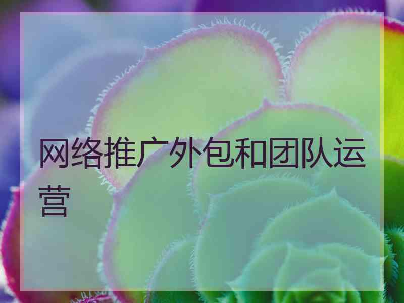 网络推广外包和团队运营