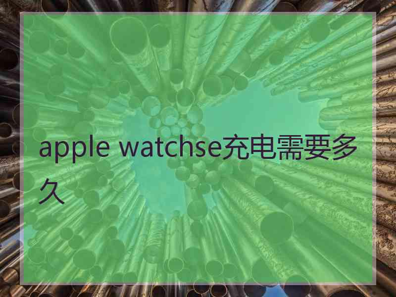 apple watchse充电需要多久