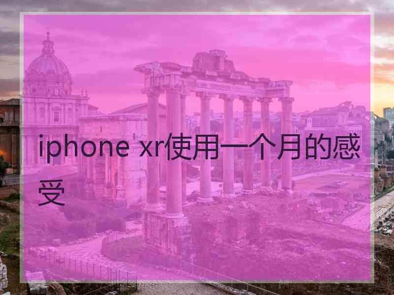 iphone xr使用一个月的感受