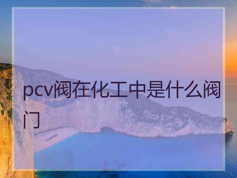 pcv阀在化工中是什么阀门