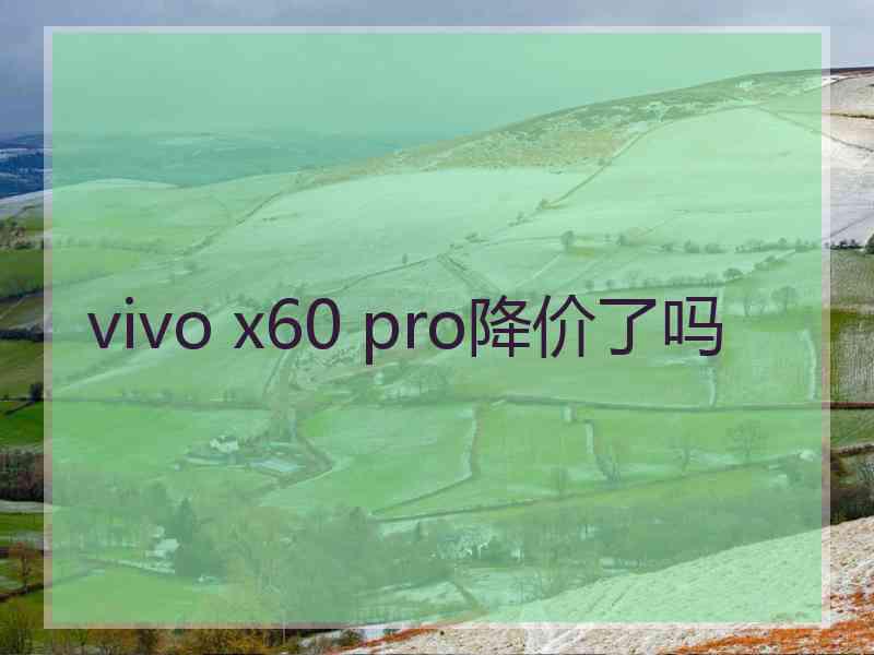 vivo x60 pro降价了吗