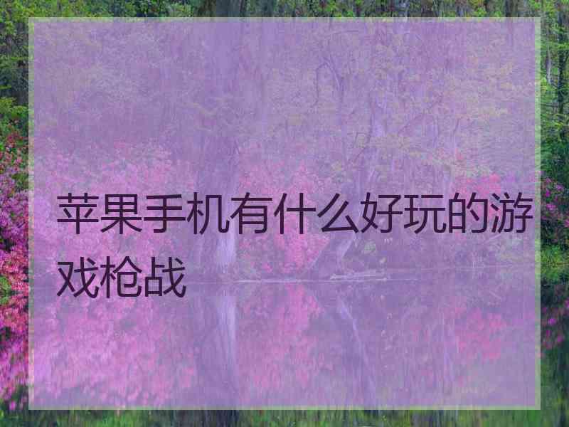 苹果手机有什么好玩的游戏枪战