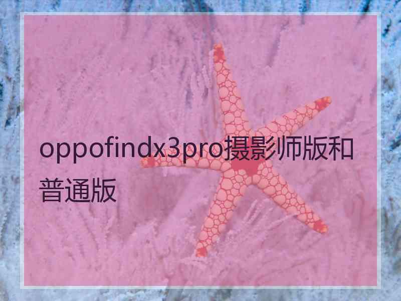 oppofindx3pro摄影师版和普通版