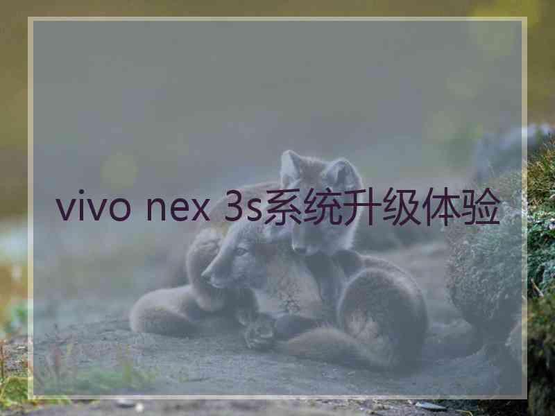 vivo nex 3s系统升级体验