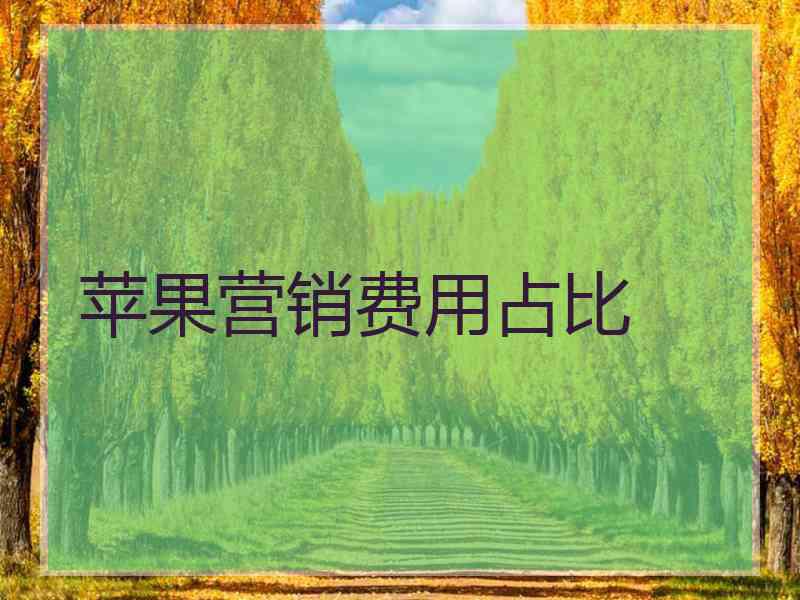 苹果营销费用占比