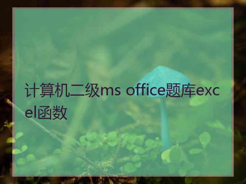 计算机二级ms office题库excel函数