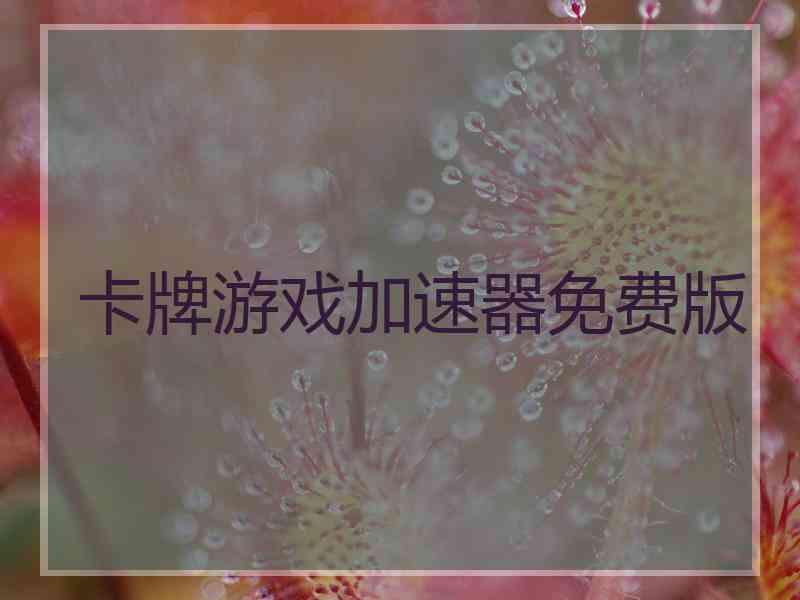 卡牌游戏加速器免费版