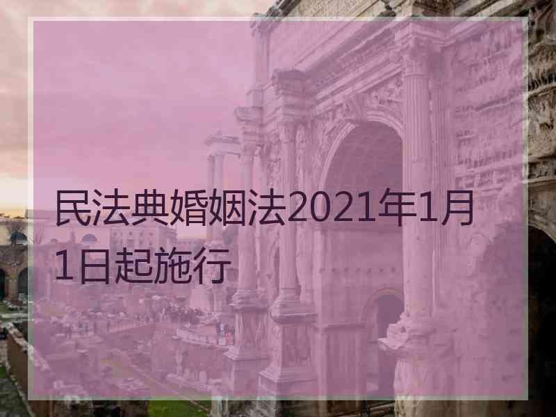 民法典婚姻法2021年1月1日起施行