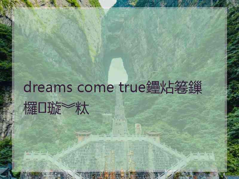 dreams come true鑸炶箞鏁欏璇︾粏