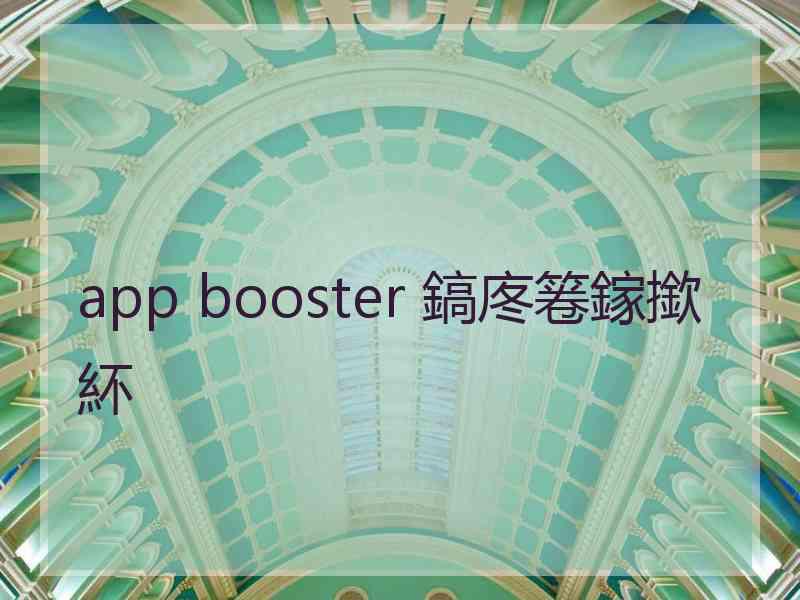app booster 鎬庝箞鎵撳紑