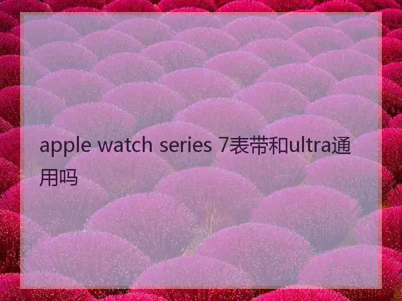 apple watch series 7表带和ultra通用吗