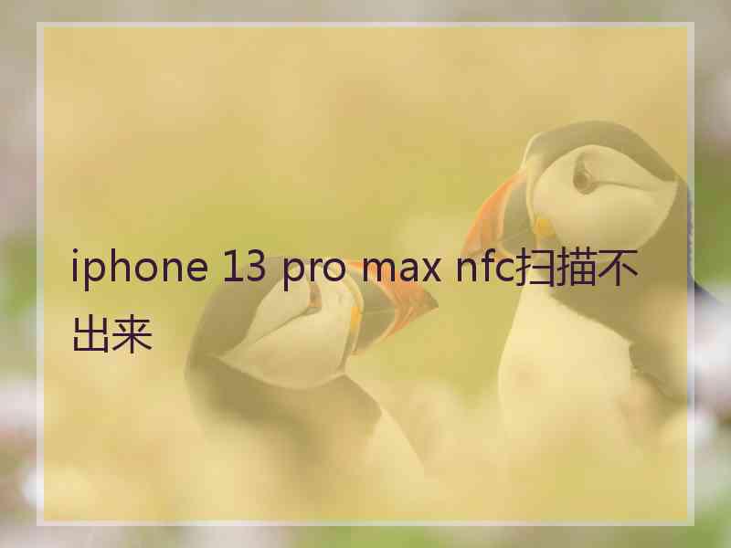 iphone 13 pro max nfc扫描不出来