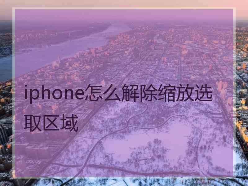 iphone怎么解除缩放选取区域