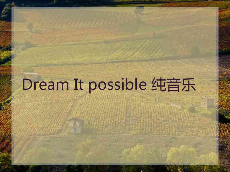 Dream It possible 纯音乐