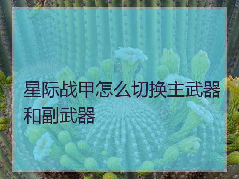 星际战甲怎么切换主武器和副武器