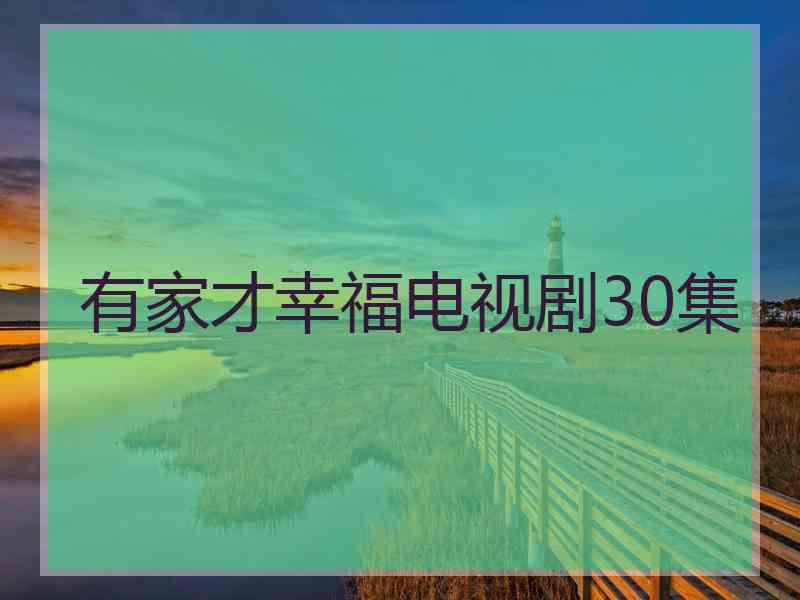 有家才幸福电视剧30集