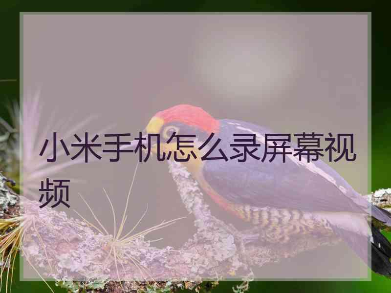 小米手机怎么录屏幕视频