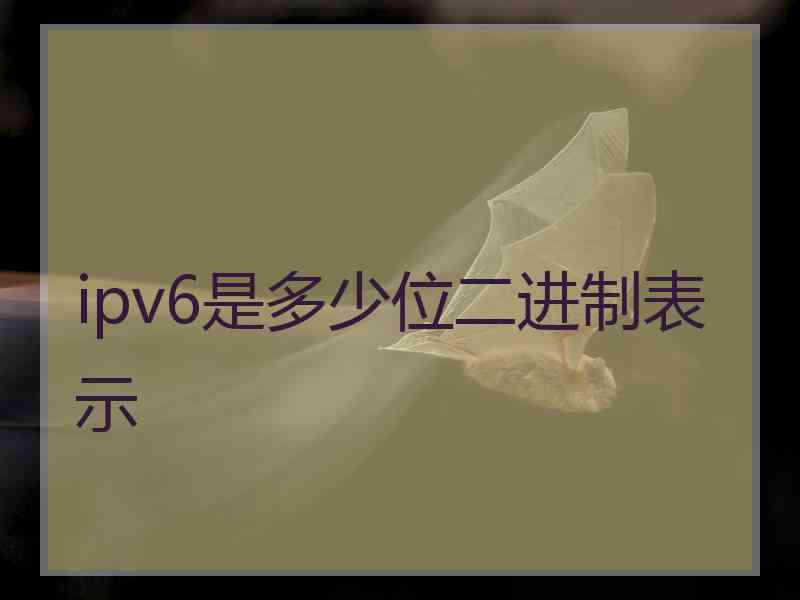 ipv6是多少位二进制表示