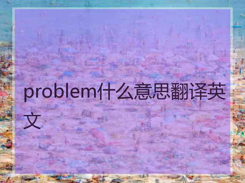 problem什么意思翻译英文